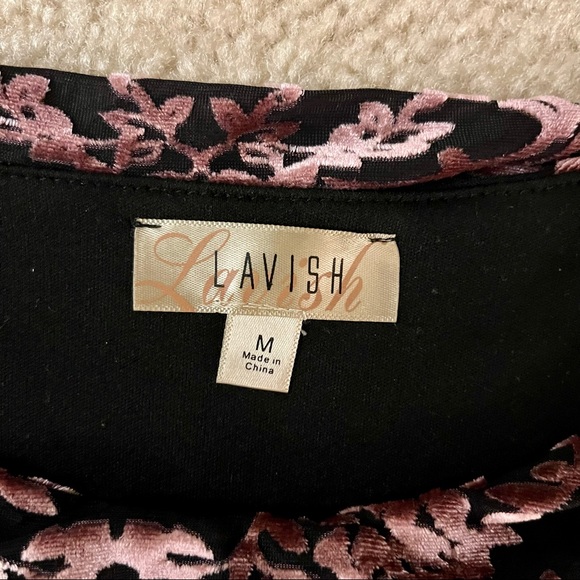 Lavish Pink Velour Top, size M - Picture 3 of 4